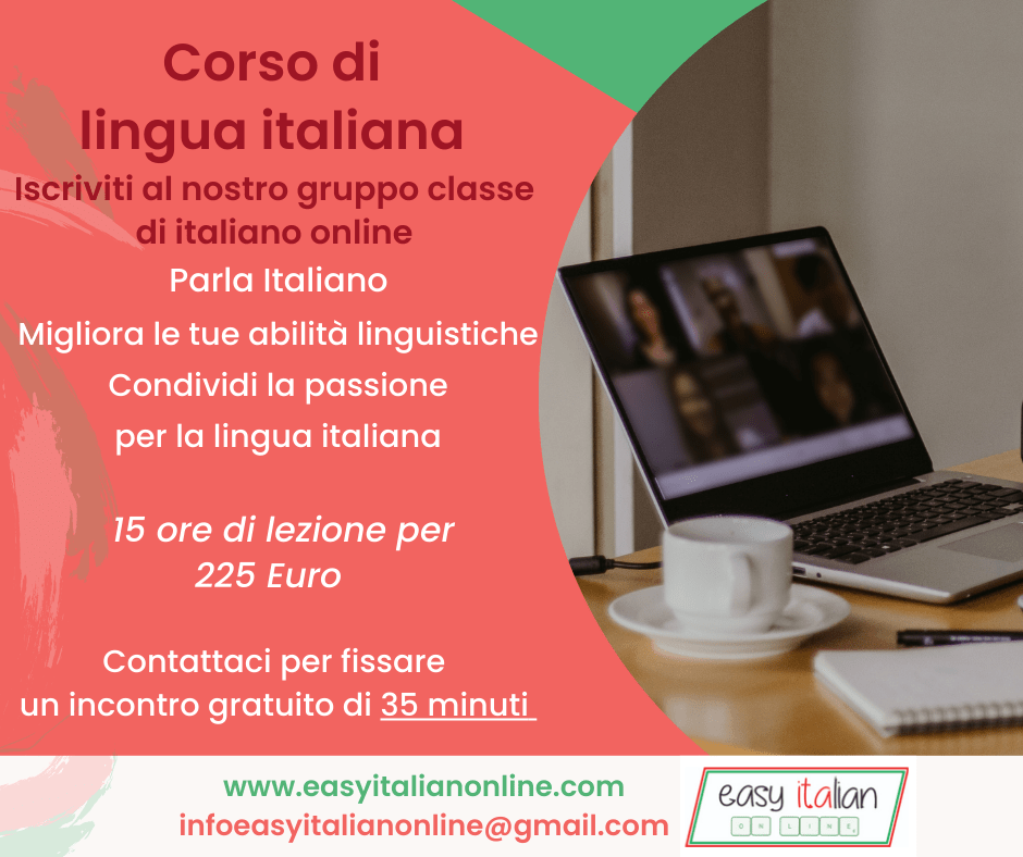 Easy Italian Online and In Person Italian language and culture courses